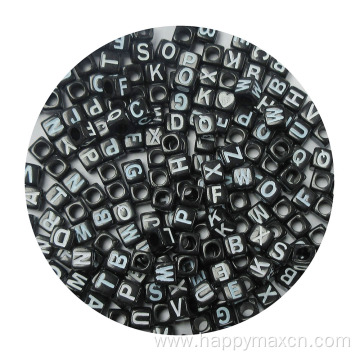 7*7mm assorted halkboard alphabet cube beads